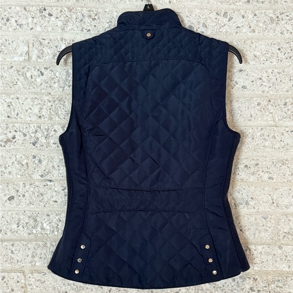 Zara Navy Quilted Equestrian Vest, Woman’s Small - Picture 2 of 7